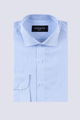 Blue & White Stripe Men's Dress Shirt